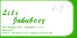 lili jakubecz business card